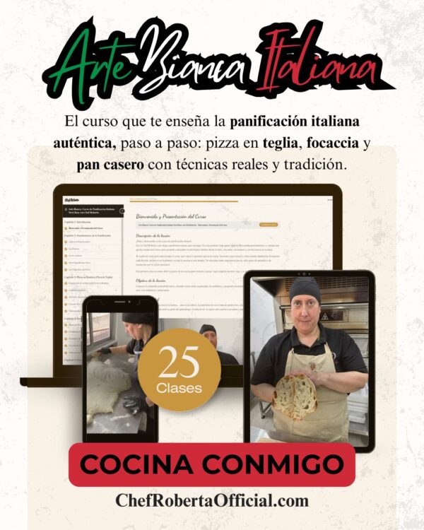 Curso de Panificación Italiana – 25 Clases con Chef Roberta | Arte Bianca Nivel Base