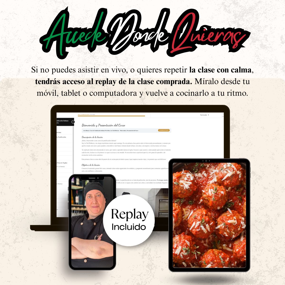 Polpette al Sugo — Clase en Vivo con Chef Roberta | 19 de Julio 4 Clase de Polpette al Sugo en Vivo con Chef Roberta