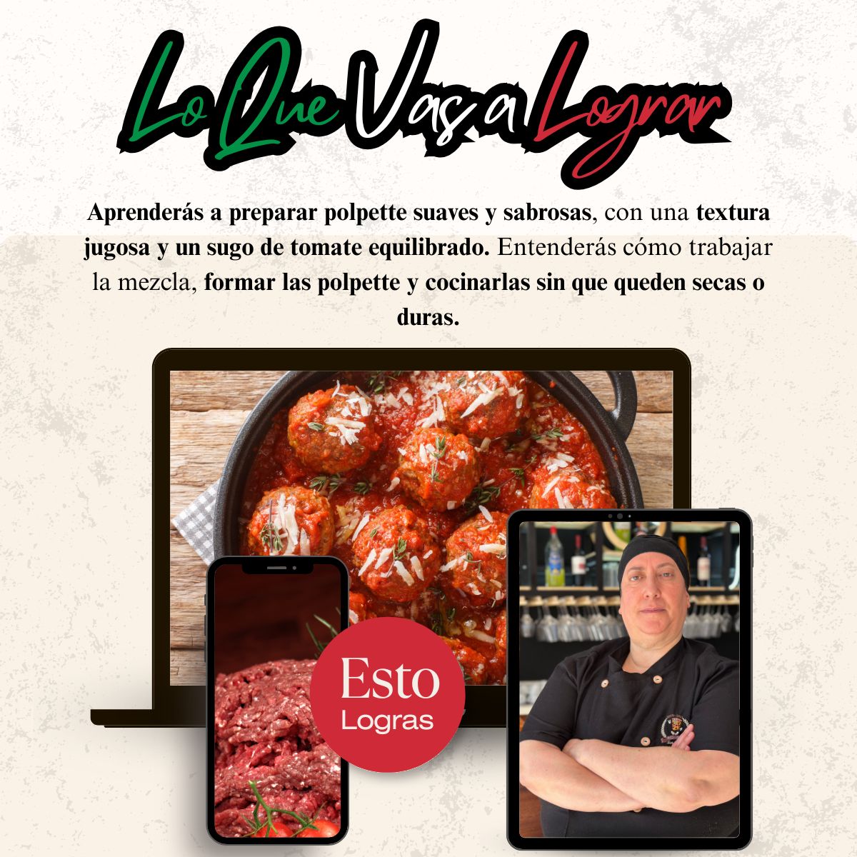 Polpette al Sugo — Clase en Vivo con Chef Roberta | 19 de Julio 3 Clase de Polpette al Sugo en Vivo con Chef Roberta
