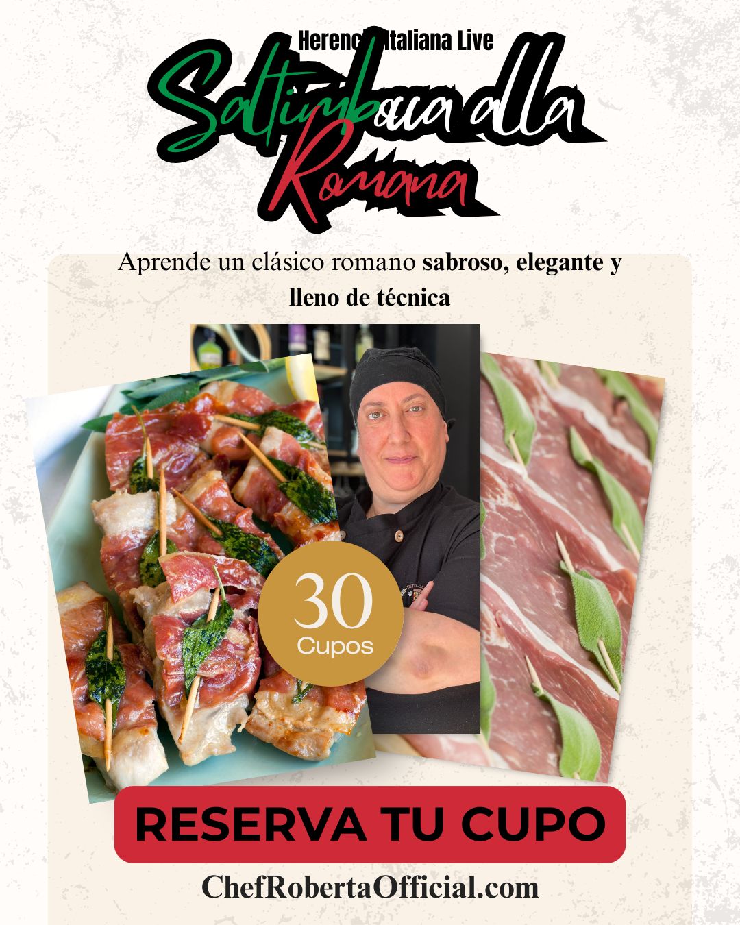 Saltimbocca alla Romana — Clase en Vivo con Chef Roberta | 19 de Julio
