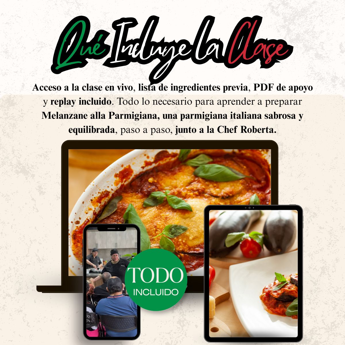 Melanzane alla Parmigiana — Clase en Vivo con Chef Roberta | 02 de Agosto 2 Clase de Parmigiana de Berenjenas en Vivo con Chef Roberta
